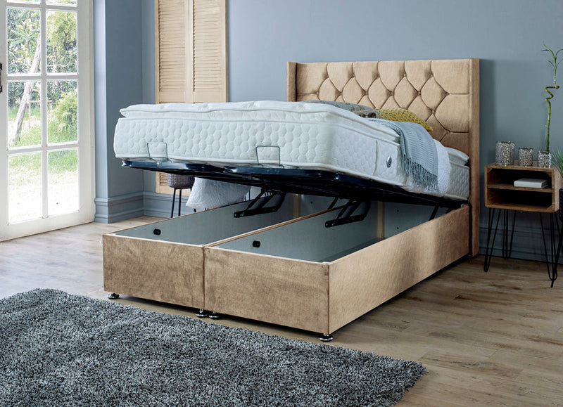 Marlon 6ft Superking Ottoman Bed Frame - Naples Grey