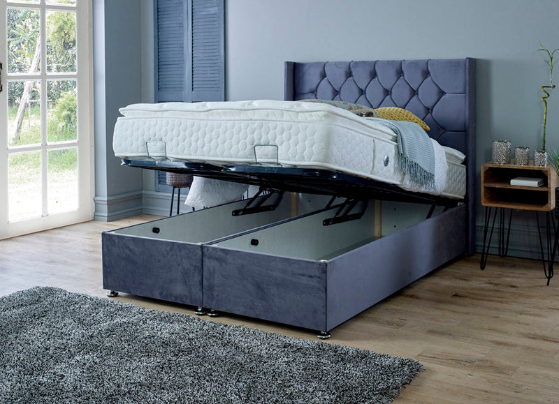 Marlon 5ft Kingsize Ottoman Bed Frame- Naples Grey