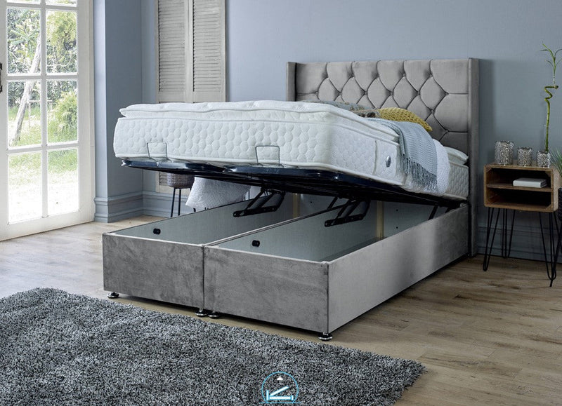 Marlon 6ft Superking Ottoman Bed Frame- Naples Silver