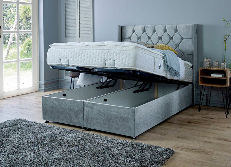 Marlon 3ft Single Ottoman Bed Frame- Naples Grey