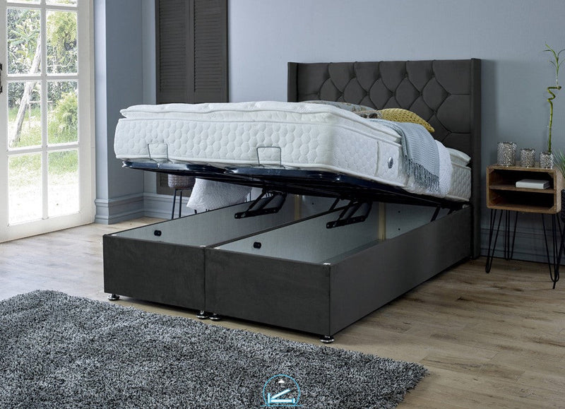 Marlon 6ft Superking Ottoman Bed Frame - Naples Black