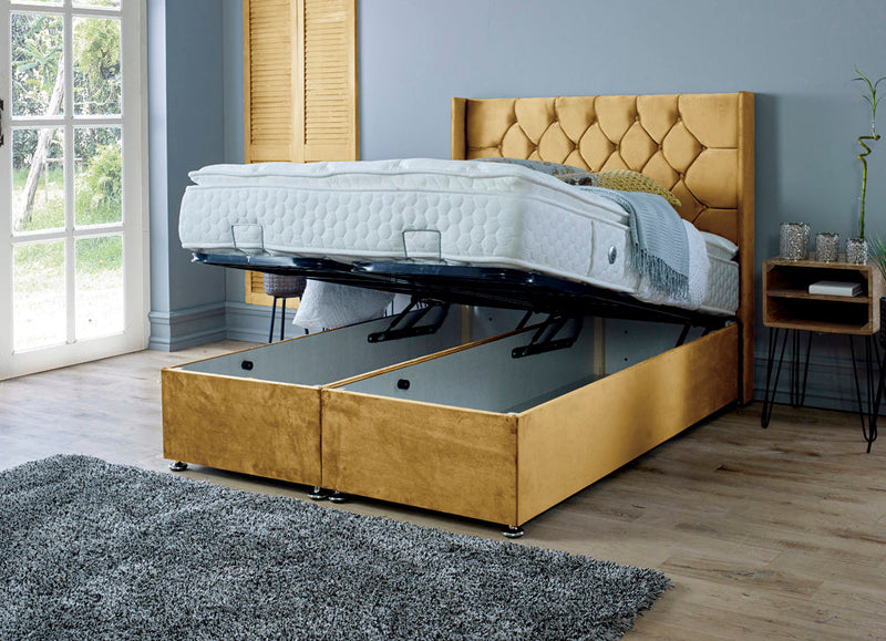 Marlon 5ft Kingsize Ottoman Bed Frame- Naples Sand