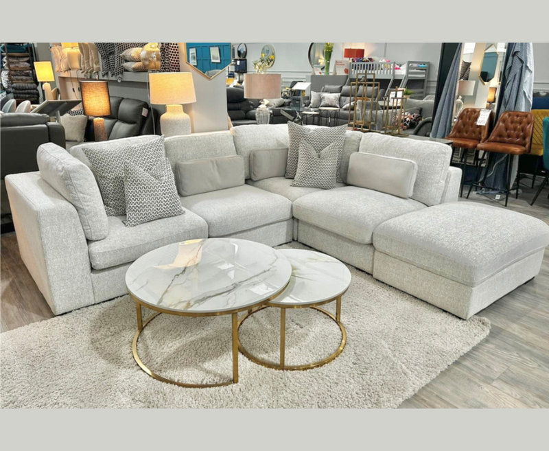 Aurori Corner Sofa Set RHF and LHF - Light Grey