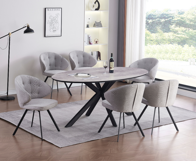 Bodie 180cm Oval Dining Set - 7PC