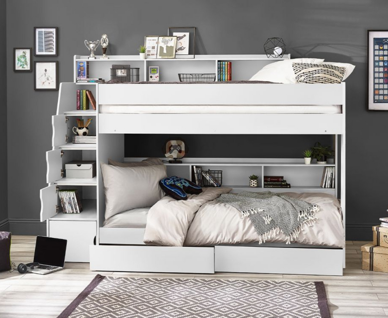 Cammy Staircase Bunk - White