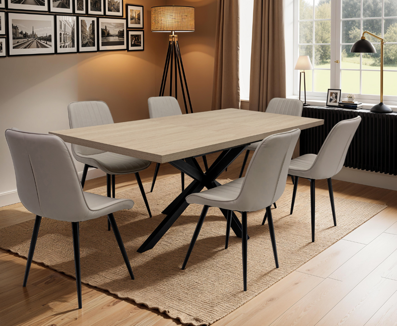 Dalton 1.6m Extending Dining Table - Light Oak