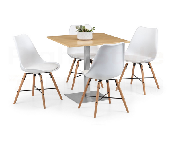 Harri Dining Chair - White Seat & Oak Legs