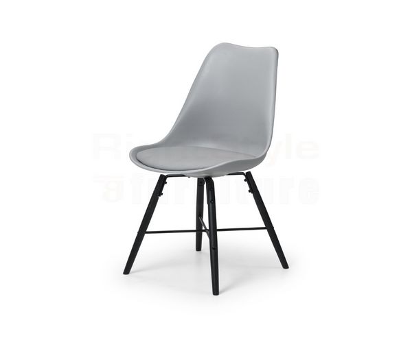 Harri Dining Chair - Grey Seat & Black Legs