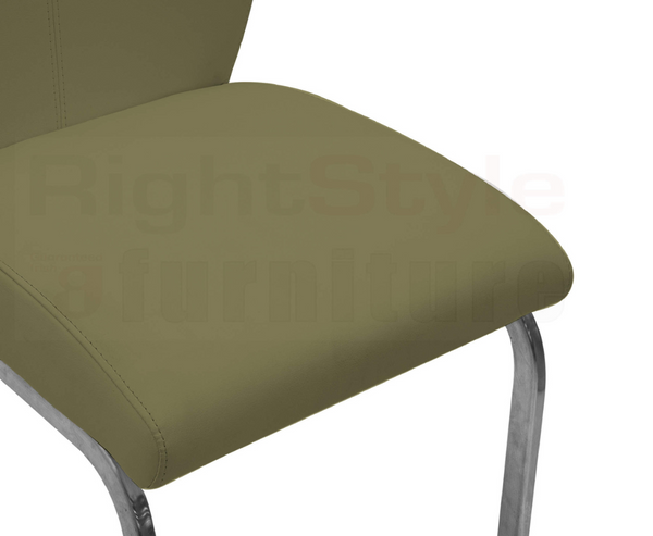 Set of 2 Irma Dining chairs, Brushed Steel Olive