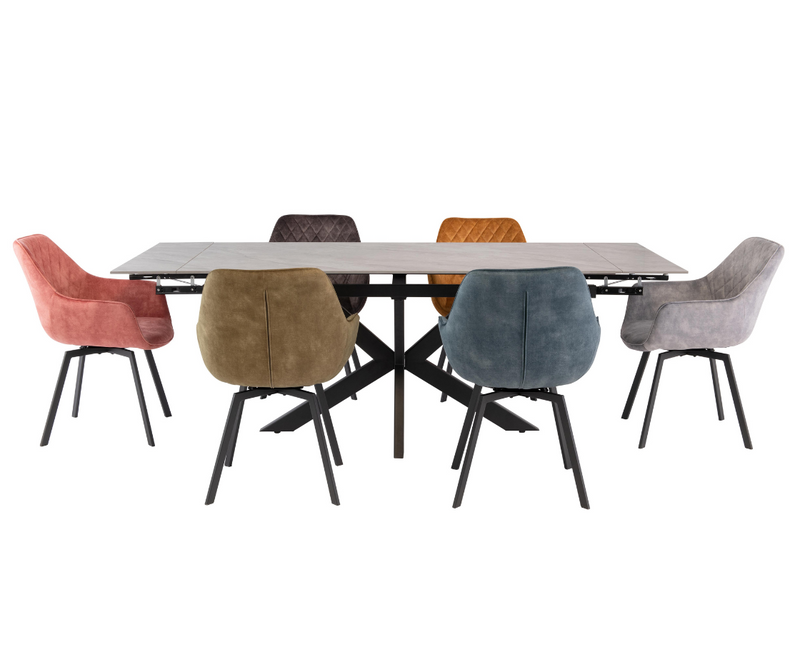 Lumi 1.7m (+0.5M) Extending Dining Table - Rebecca Grey