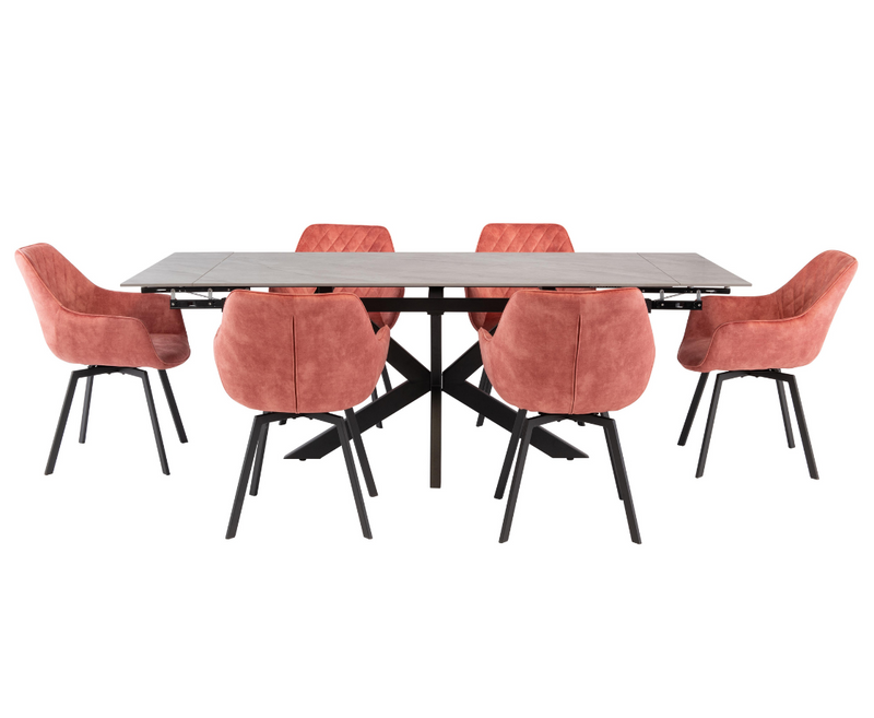 Lumi 1.7m (+0.5M) Extending Dining Table - Rebecca Grey