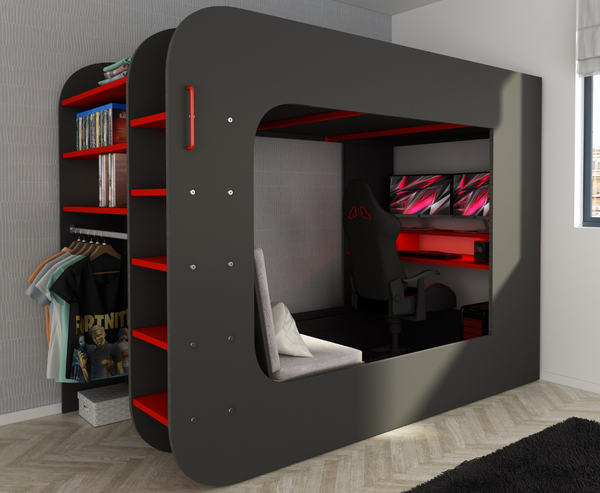 Mspace Gamer Bunk Bed - Anthracite