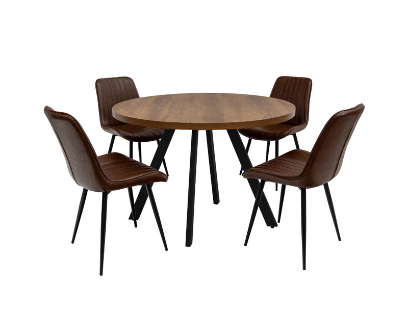 Panama 1.1m Round Dining Table - Dark Oak