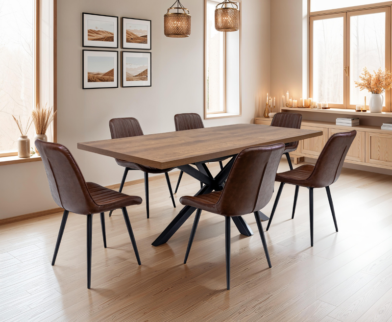 Panama 1.6m Extending Dining Table - Dark Oak