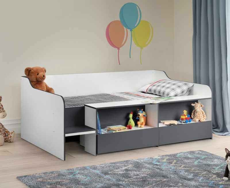 Kira Low Sleeper - Charcoal & White