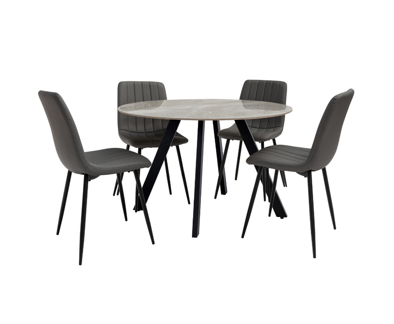 Saldini 1.07m Round Dining Table - Grey