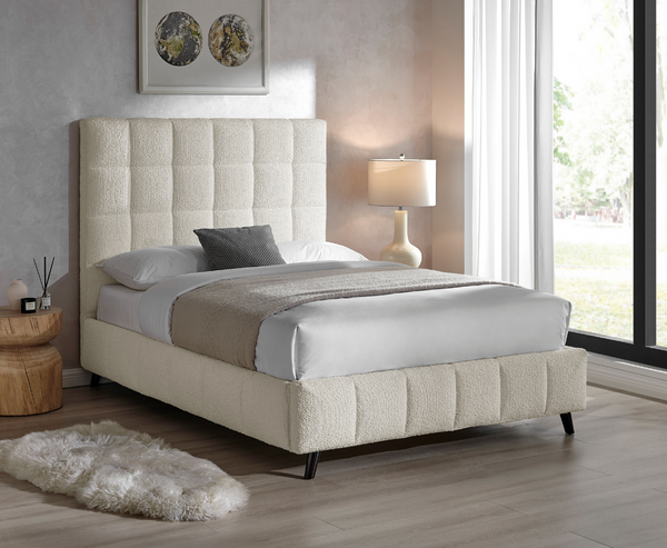 Starla Square 4ft6 Double Bed Frame - Ivory