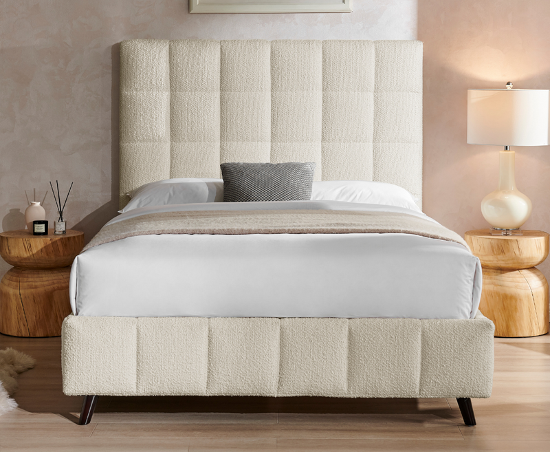 Starla Square 4ft6 Double Bed Frame - Ivory