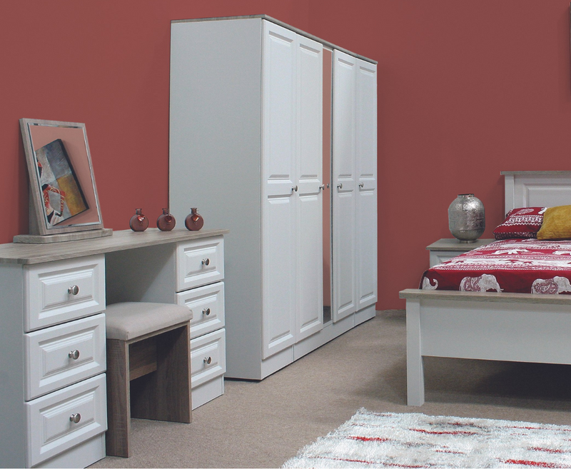 Trufflestone 1 Door Robe with Mirror + 2 Drawers