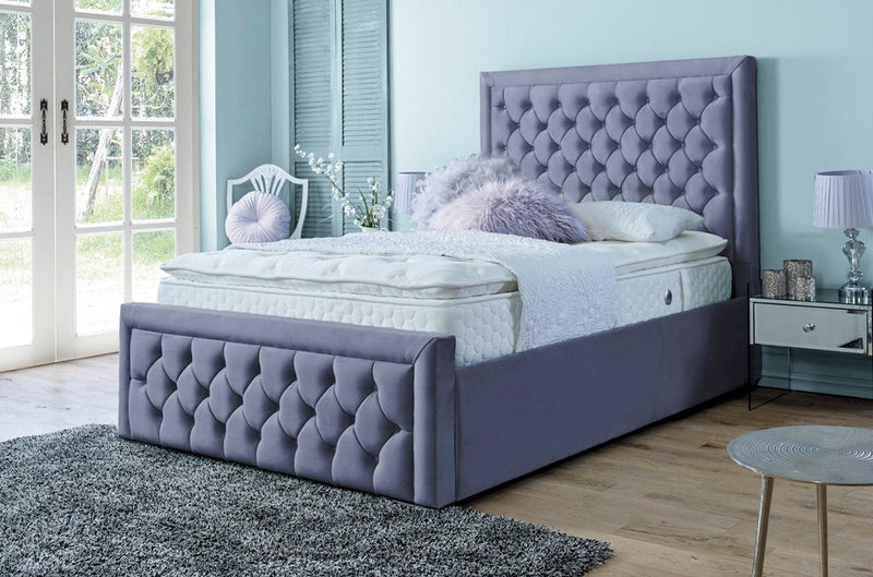 Lewis 4ft Bed Frame- Velvet Grey