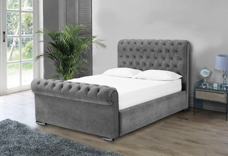 Benito 4ft Bed Frame- Velvet Silver