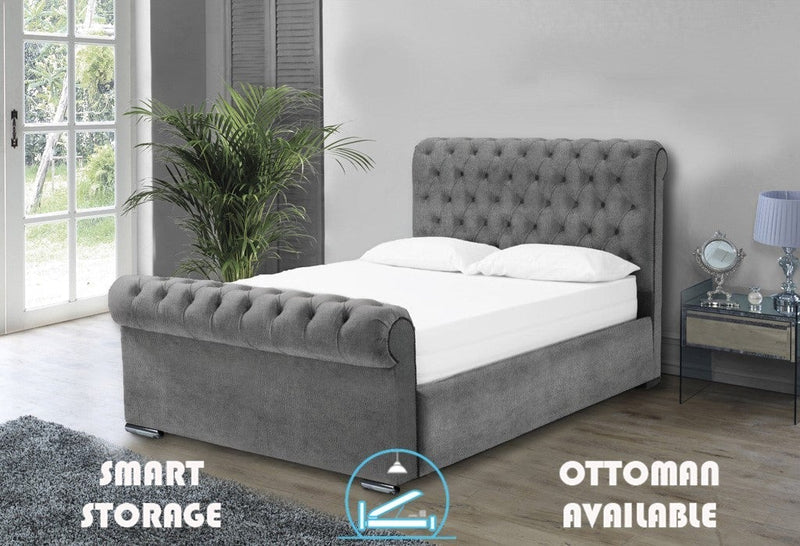 Benito 5ft Kingsize Ottoman Bed Frame- Naples Grey