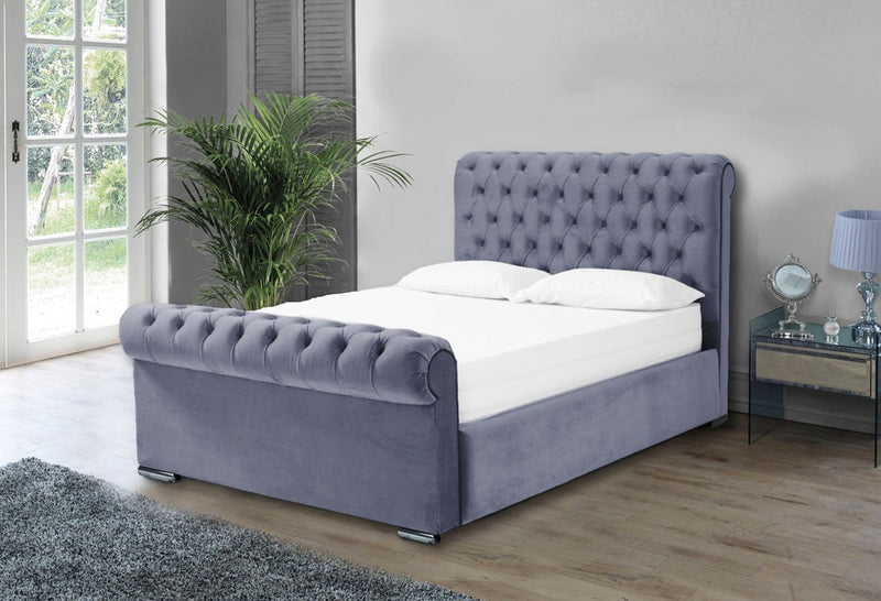 Benito 5ft Kingsize Ottoman Bed Frame- Velvet Pink