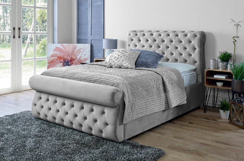 Alicante 5ft Kingsize Bed Frame- Velvet Grey