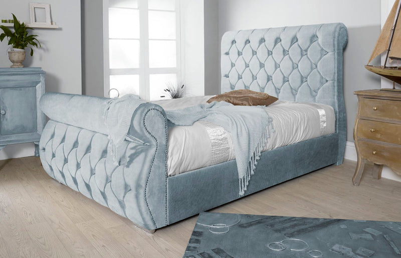 Chester 3ft Single Bed Frame- Velvet Silver