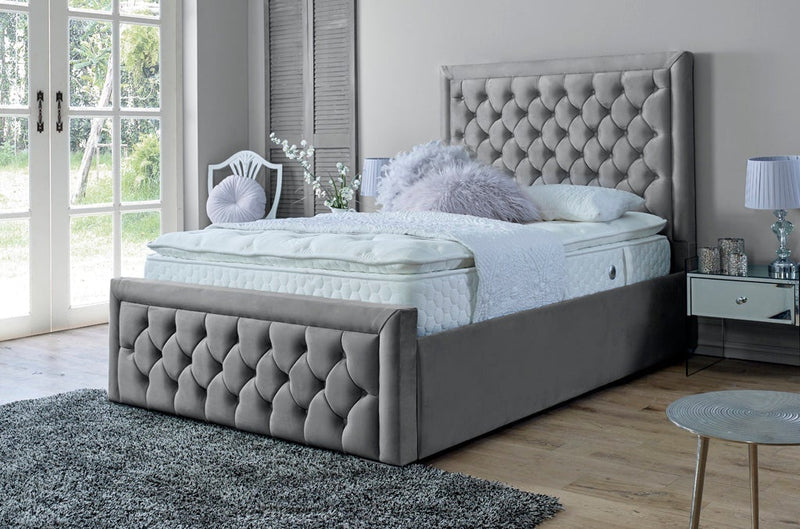 Lewis 3ft Single Ottoman Bed Frame- Velvet Beige