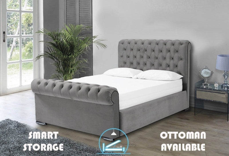 Benito 6ft Superking Ottoman Bed Frame- Naples Grey