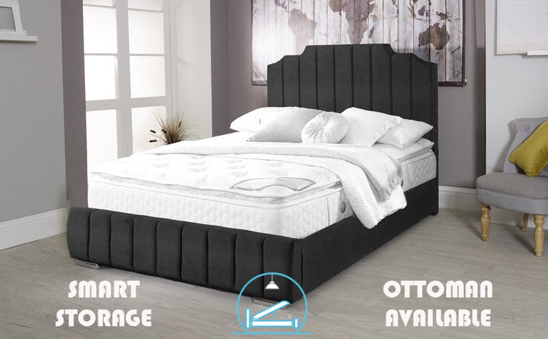 Art Deco 3ft Single Bed Frame- Naples Black