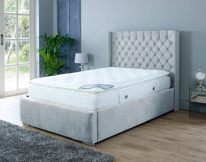 Rose 6ft Superking Bed Frame- Velvet Beige