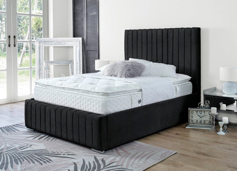 Turin 4ft Ottoman Bed Frame- Velvet Grey