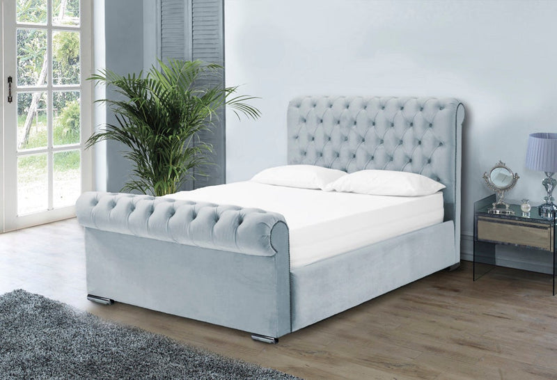 Benito 6ft Superking Bed Frame- Velvet Silver