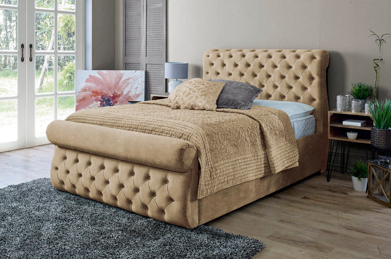 Alicante 4ft Bed Frame- Velvet Beige