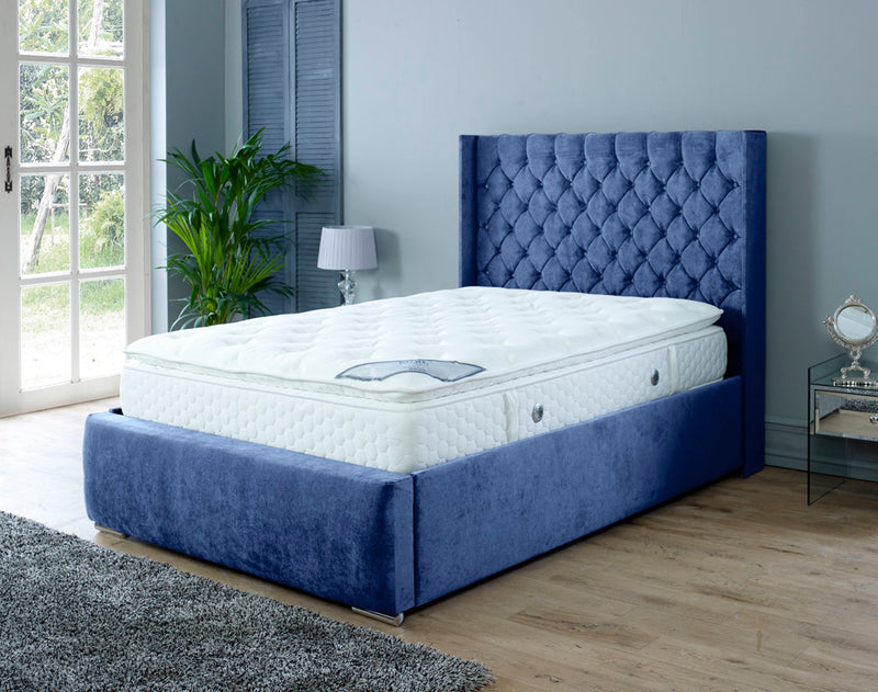 Rose 6ft Superking Ottoman Bed Frame- Velvet Steel