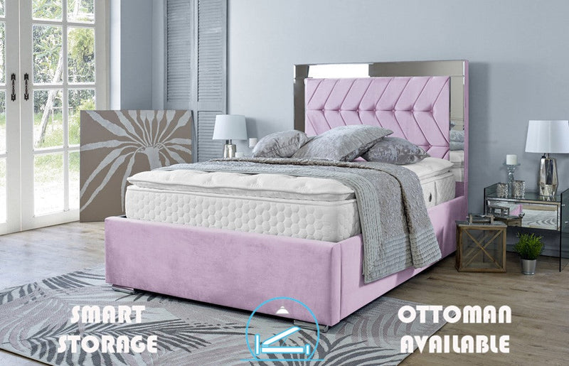 Parie 6ft Superking Bed Frame- Velvet Pink