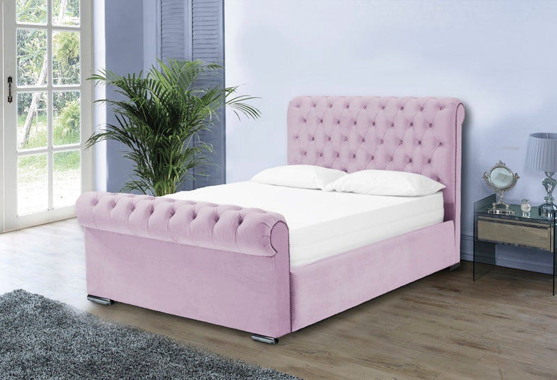 Benito 4ft Ottoman Bed Frame- Velvet Pink