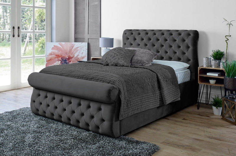 Alicante 5ft Kingsize Bed Frame- Velvet Grey