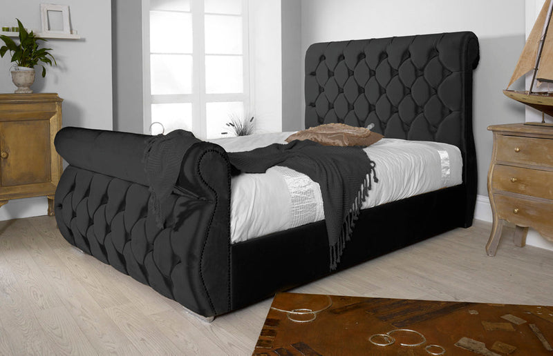 Chester 6ft Superking Ottoman Bed Frame- Velvet Beige