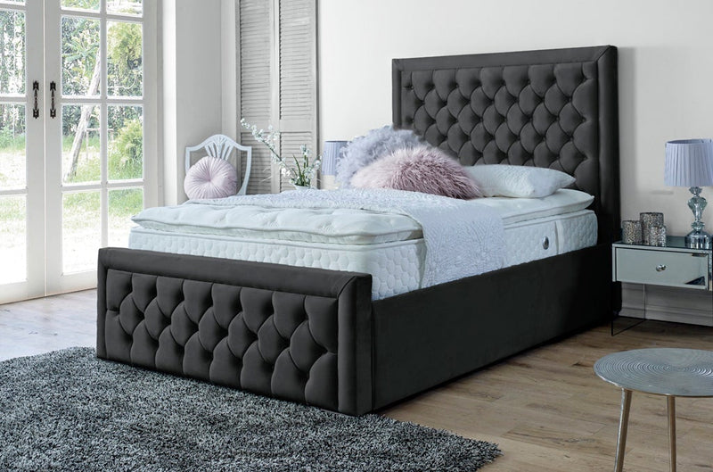 Lewis 4ft Ottoman Bed Frame- Velvet Pink