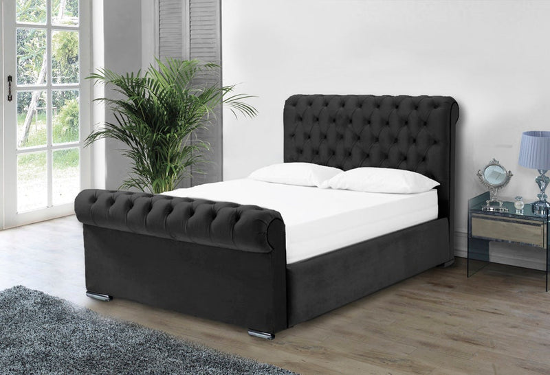 Benito 6ft Superking Ottoman Bed Frame- Naples Silver