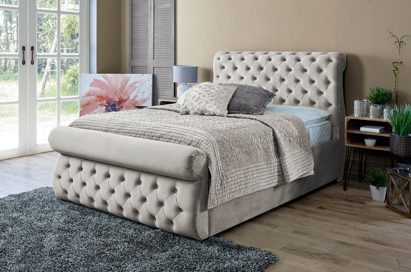 Alicante 5ft Kingsize Bed Frame- Velvet Grey