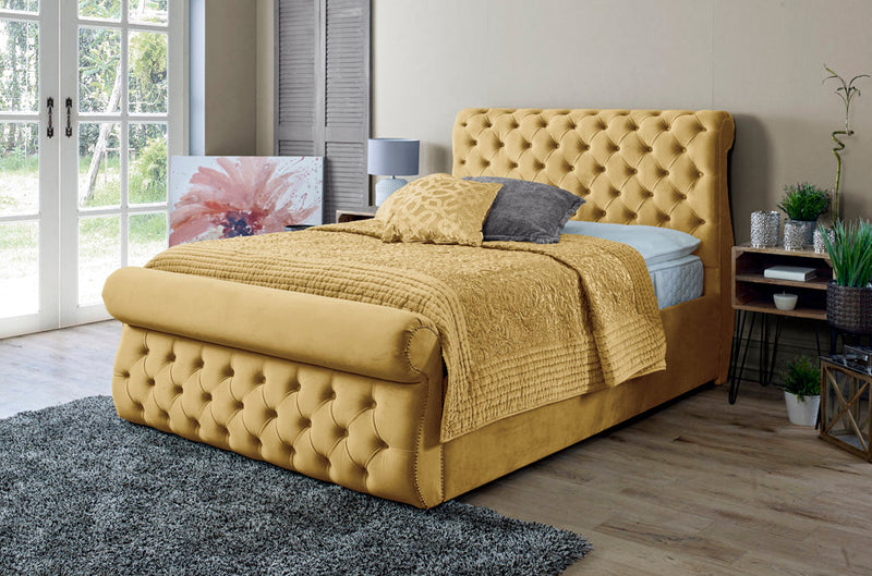 Alicante 4ft Bed Frame- Velvet Beige