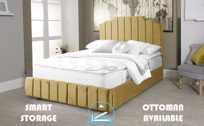 Art Deco 3ft Single Ottoman Bed Frame- Naples Sand