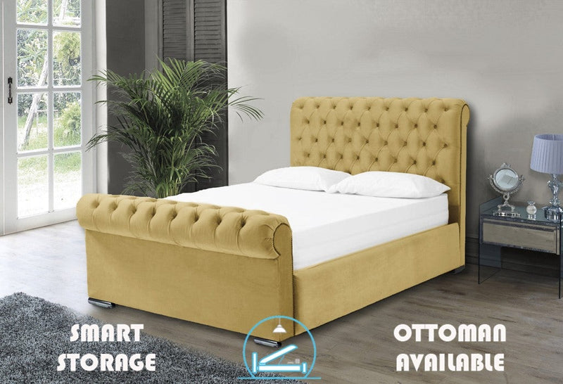 Benito 4ft Bed Frame- Velvet Beige