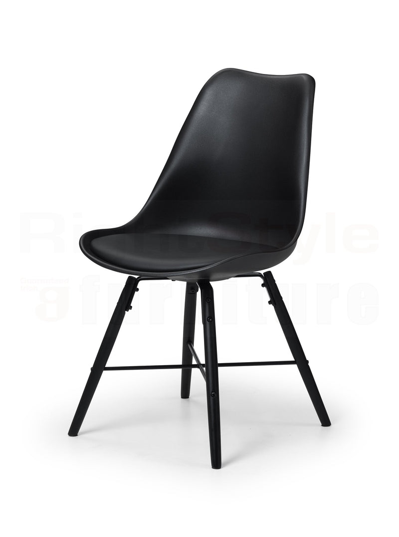 Harri Dining Chair - Black Seat & Black Legs