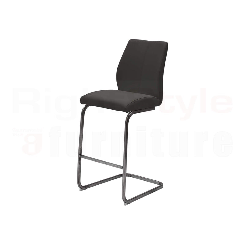 Set of 2 Irma Bar chairs, Brushed Steel Grey