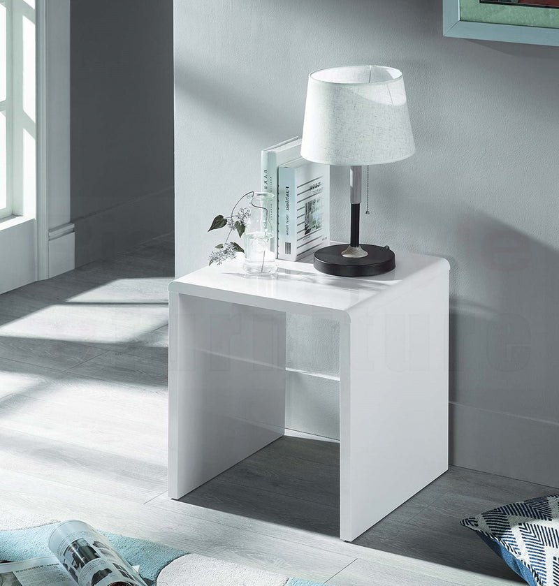 New York High Gloss White Lamp Table